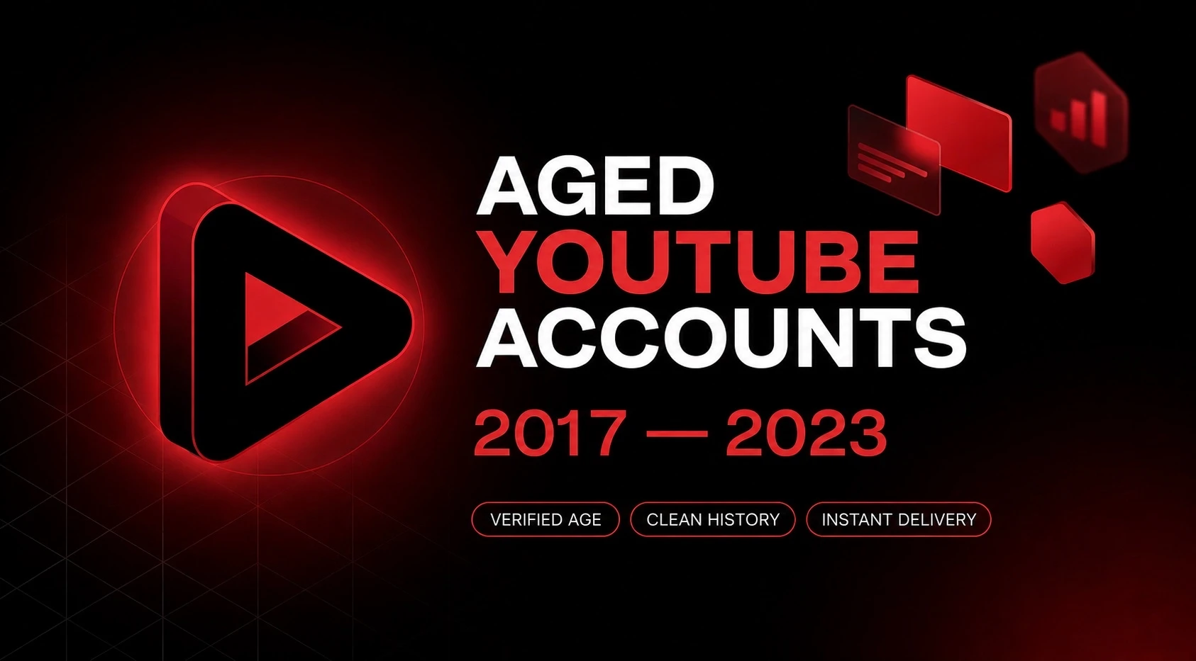 Aged YouTube Accounts (2017-2023 without videos) - Aged YouTube channel for sale on YtVault