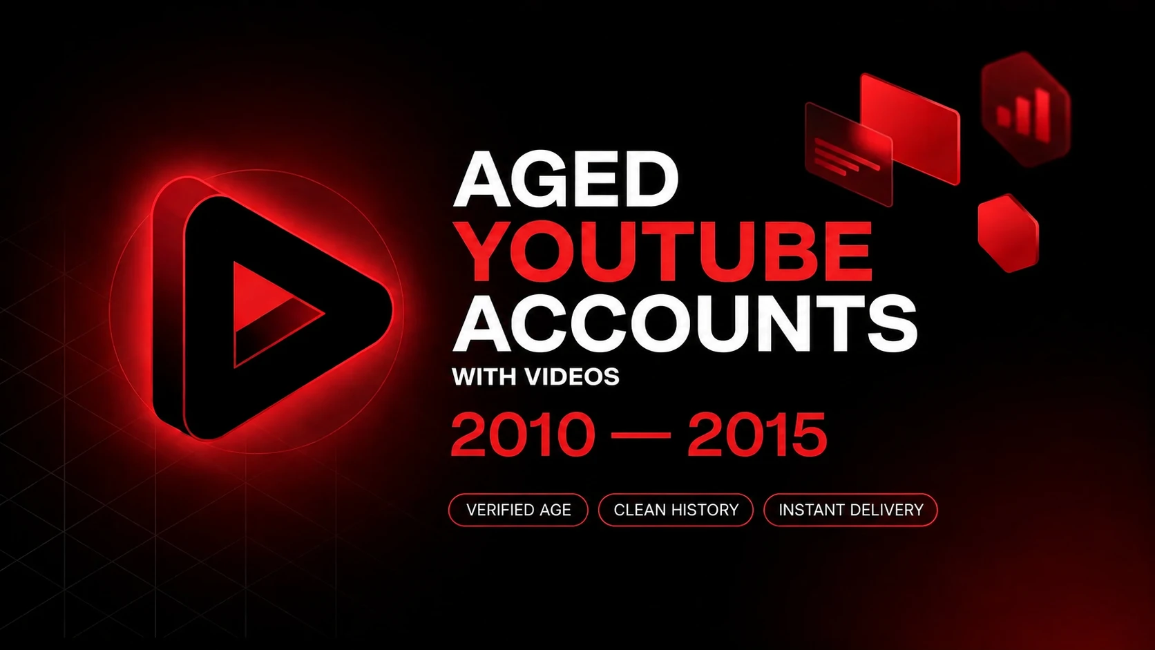 Aged YouTube Accounts with Videos (2010-2015) - Aged YouTube channel on YtVault
